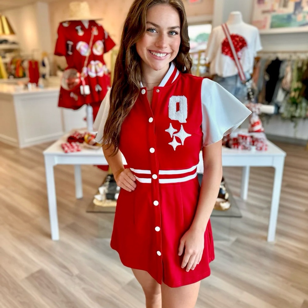 NWOT | Queen of Sparkles | Varsity Letterman Dress